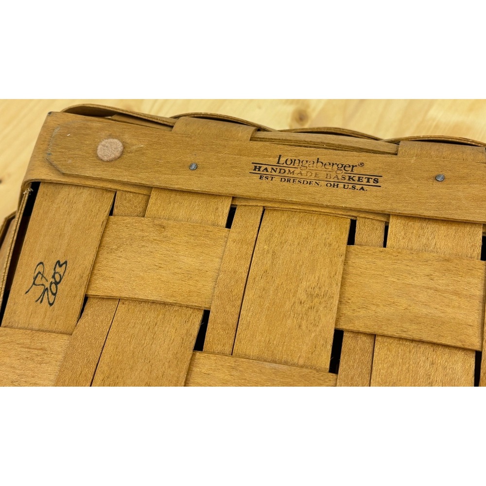 LONGABERGER 2003 Basket Small Catch-All Square Bottom Round Top With Insert - Picture 5 of 7